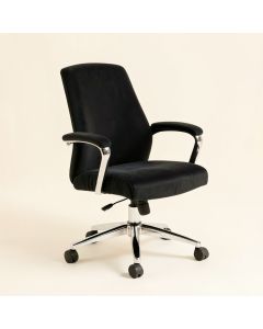 M64 Flock Office Chair , In Velvet In , Chrome (synthetic illustration; no displayed measurements)