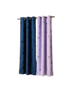 Efird Tulle Overlay Star Cut Out Solid Blackout Thermal Grommet Curtain Panels