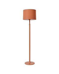 Rowan Dale Floor Lamp With A Plain Fabric Shade - Terracotta