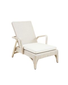 Stone Branch Outdoor Lounge Chair - White (synthetic illustration; no displayed measurements)