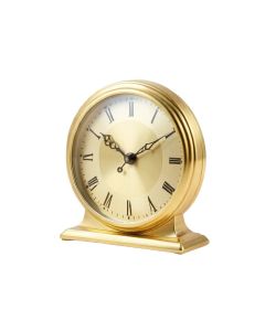 Analog Metal Mechanical Tabletop Clock In Gold