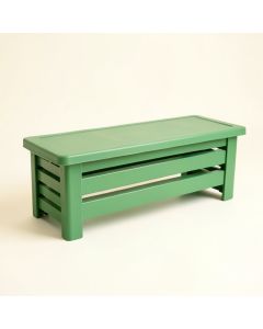 Meadow Bend Narrow Outdoor Storage Bench - Green (synthetic illustration; no displayed measurements)