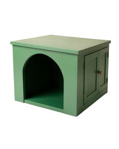 Moss Crest Empty Furniture-Style Litter Enclosure - Green (synthetic illustration; no displayed measurements)