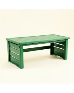 Clay Dale Narrow Outdoor Storage Bench - Green (synthetic illustration; no displayed measurements)