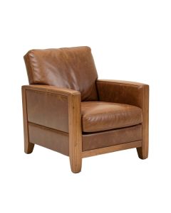 Keomi 34.6 '' Wide Top Grain Leather Armchair (synthetic illustration; no displayed measurements)