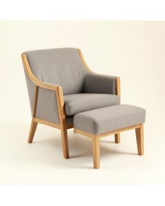 Harmon 25 '' Wide Barrel Chair And Ottoman (synthetic illustration; no displayed measurements)