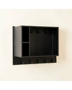 Juniper Dale Wall-Mounted Entryway Organizer Shelf - Black (synthetic illustration; no displayed measurements)