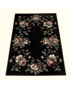 Brandt Floral Black Area Rug (synthetic illustration; no displayed measurements)