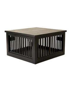 Elm Canyon Empty Furniture-Style Pet Crate - Black