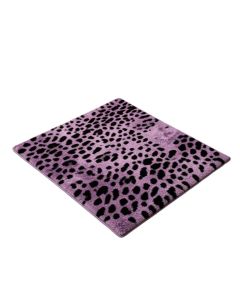 African Safari Animal Print Tufted Wool Purple/Black Area Rug