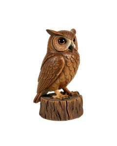 Johnny Driftwood Barn Owl On Stump Statue