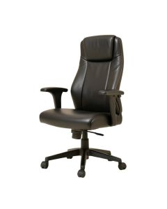 Faux Leather Swivel Desk Chair with Arms (synthetic illustration; no displayed measurements)