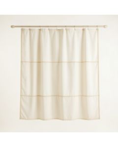 Dune Brook Shower Curtain Hanging Flat From A Plain Rod - Ivory (synthetic illustration; no displayed measurements)