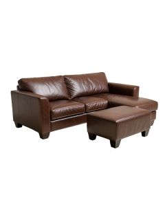 Hamby 103.5 '' Wide Faux Leather Sofa & Chaise With Ottoman