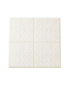Birch Brook Uninstalled Square Decorative Tile - White