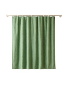 Cliff Bluff Shower Curtain Hanging Flat From A Plain Rod - Green (synthetic illustration; no displayed measurements)