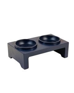 Wren Arc Pet Feeding Stand With Two Plain Empty Bowls - Navy (synthetic illustration; no displayed measurements)