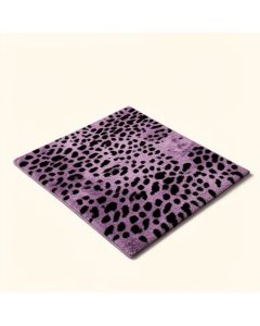 African Safari Animal Print Tufted Wool Purple/Black Area Rug (synthetic illustration; no displayed measurements)