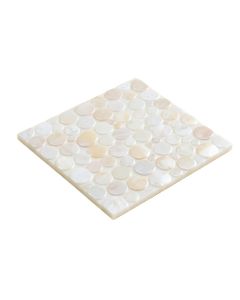 Pacif Random Sized Glass Pearl Shell Mosaic Tile In Polished White/Pearl