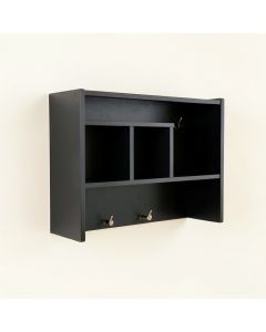 Clay Crossing Wall-Mounted Entryway Organizer Shelf - Black (synthetic illustration; no displayed measurements)