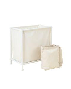 Heath Bridge Laundry Sorting Station With Plain Removable Bags - White (synthetic illustration; no displayed measurements)