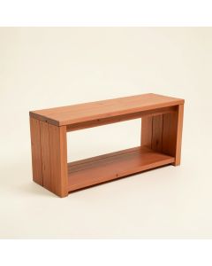 Heath Bend Narrow Outdoor Storage Bench - Terracotta (synthetic illustration; no displayed measurements)