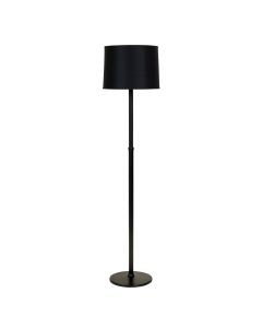 Lake Dale Floor Lamp With A Plain Fabric Shade - Black