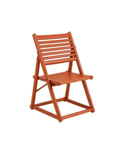 Linden Arc Folding Outdoor Chair - Terracotta (synthetic illustration; no displayed measurements)