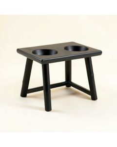 Moss Bluff Pet Feeding Stand With Two Plain Empty Bowls - Black (synthetic illustration; no displayed measurements)