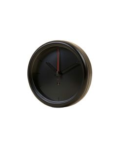 Indoor/Outdoor 14-Inch Round Dial Clock W/Thermometer-Black (synthetic illustration; no displayed measurements)
