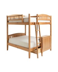 Hazzard Twin Over Full Solid Wood Standard Bunk Bed With Bookcase With Trundle And With Shelves (synthetic illustration; no displayed measurements)