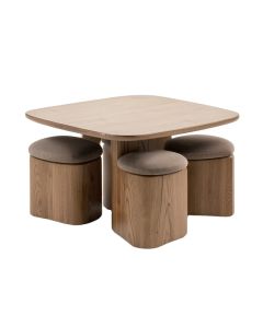 Landaverde Coffee Table With Nested Stools (synthetic illustration; no displayed measurements)