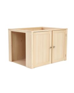 Heath Bridge Empty Furniture-Style Litter Enclosure - Beige (synthetic illustration; no displayed measurements)