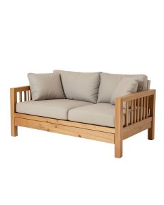 Orlando Teak Patio Sofa With Cushions (synthetic illustration; no displayed measurements)