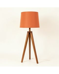 Meadow Arc Floor Lamp With A Plain Fabric Shade - Terracotta (synthetic illustration; no displayed measurements)
