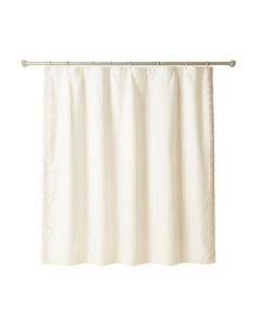 Maple Edge Shower Curtain Hanging Flat From A Plain Rod - Ivory