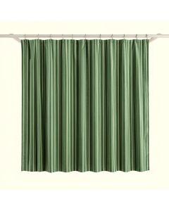 Rowan Bluff Shower Curtain Hanging Flat From A Plain Rod - Green (synthetic illustration; no displayed measurements)