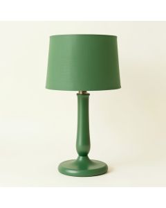 Wren Brook Table Lamp With A Plain Fabric Shade - Green (synthetic illustration; no displayed measurements)