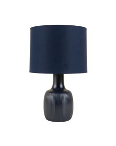 Aspen Dell Table Lamp With A Plain Fabric Shade - Navy