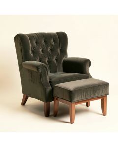 Elroy 32 '' Wide Tufted Wingback Chair And Ottoman (synthetic illustration; no displayed measurements)