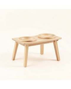Aspen Crest Pet Feeding Stand With Two Plain Empty Bowls - Beige (synthetic illustration; no displayed measurements)