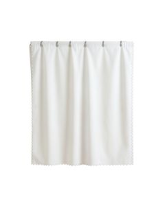 Heath Edge Shower Curtain Hanging Flat From A Plain Rod - White (synthetic illustration; no displayed measurements)