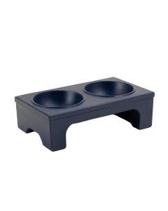 Wren Dale Pet Feeding Stand With Two Plain Empty Bowls - Navy