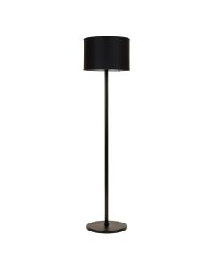 Alder Dale Floor Lamp With A Plain Fabric Shade - Black