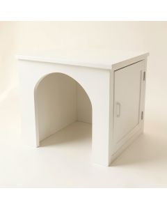 Elm Edge Empty Furniture-Style Litter Enclosure - White (synthetic illustration; no displayed measurements)