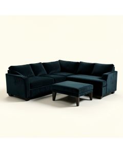 Lylah 106.7 '' Wide Velvet Reversible Sleeper Corner Sectional With Ottoman (synthetic illustration; no displayed measurements)