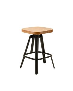 Bryana Swivel Solid Wood Adjustable Height Bar Stool (synthetic illustration; no displayed measurements)