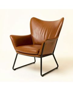 Altieri 29.1 '' Wide Genuine Leather Butterfly Chair (synthetic illustration; no displayed measurements)