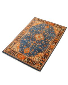 Katie Oriental Blue / Orange Area Rug (synthetic illustration; no displayed measurements)