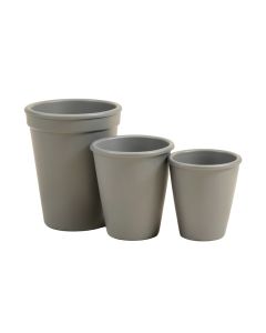 Happy Planter Planter , Set Of 3 ( Large , Med , Small ) , Continental Grey